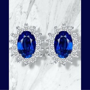 Princess Diana/Kate Middleton Gemstone/Birthstone stud earrings
